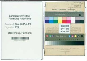 Entnazifizierung Hermann Doernhaus , geb. 12.02.1898 (Werkmeister)