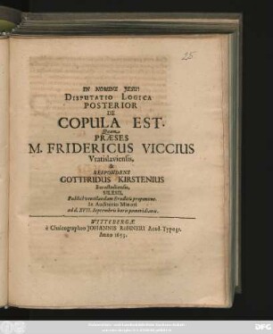 [2]: Disputatio Logica ... De Copula Est