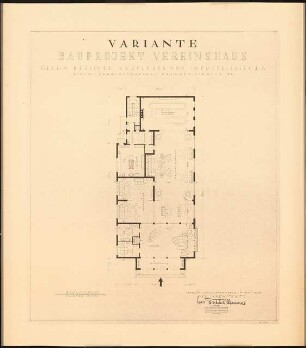 Klubhaus für den Verein Berliner Kaufleute, Berlin-Charlottenburg: Grundriss EG 1:100 (Variante)