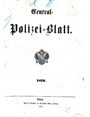 Zentralpolizeiblatt. 1876 (1877)