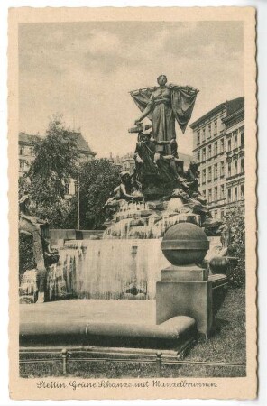 Stettin. Grüne Schanze mit Manzelbrunnen.