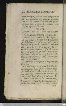 XXXVI. Obentir la victoire. Den Sieg erhalten