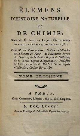 Elémens D'Histoire Naturelle Et De Chimie, 3