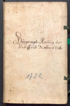 IX A 1 - Alte Stadtrechnungen (1722 - 1723)