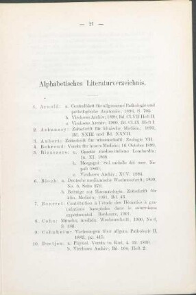 Alphabetisches Literaturverzeichnis.