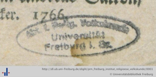 [Provenienz]: Albert-Ludwigs-Universität Freiburg, Institut für Religiöse Volkskunde