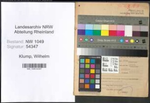 Entnazifizierung Wilhelm Klump , geb. 22.05.1908 (Beamter)
