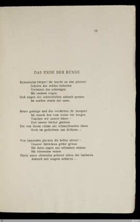 Das Ende der Runde