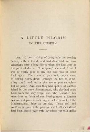 The little pilgrim in the unseen