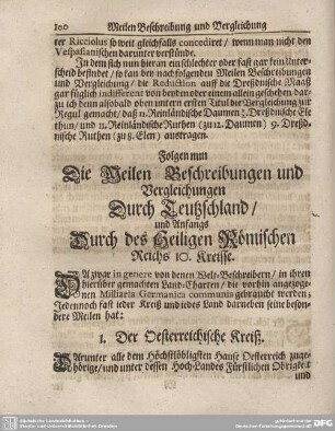 Meilen Beschreibung und Vergleichung