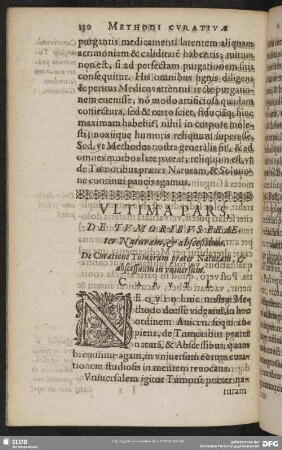 Ultima Pars, De Tumoribus Praeter Naturam, & absceßibus