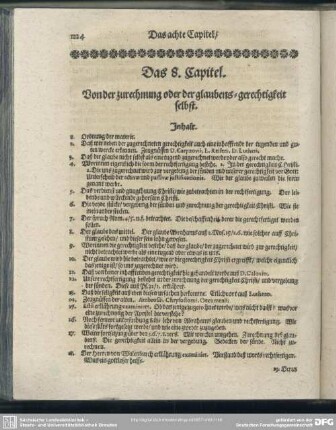 Das 8. Capitel.Von der zurechnung oder der glaubens-gerechtigkeit selbst
