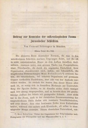 Beiträge zur Kenntnis der mikroskopischen Fauna jurassischer Schichten