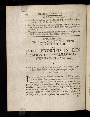 224-243, 23. De Jure Principis in res sacras & ...