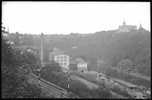 Rochsburg. Blick auf Rochsburg und Schloss