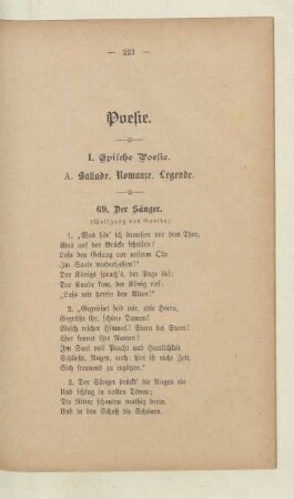 A. Ballade. Romanze. Legende