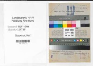 Entnazifizierung Kurt Stoecker , geb. 22.03.1902 (Bahnarbeiter)