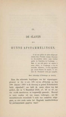 IV. De slaven en hunne afstammelingen