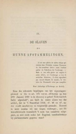 IV. De slaven en hunne afstammelingen
