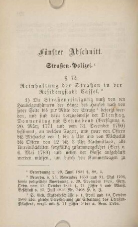 Fünfter Abschnitt. Straßen-Polizei.
