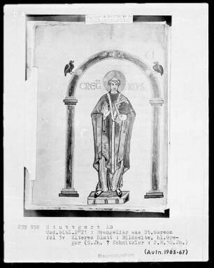 Prachtevangeliar aus Sankt Gereon — Heiliger Gregor, Folio 3verso