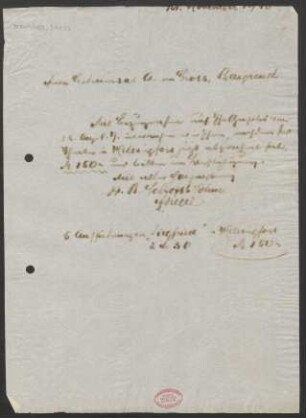 Brief an Adolf von Gross : 11.1910