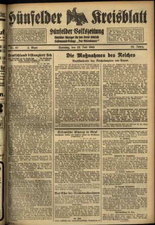 Zweite Ausgabe vom Samstag, den 23. Juli 1932.