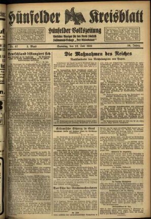 Zweite Ausgabe vom Samstag, den 23. Juli 1932.