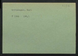 Grötzinger, Karl