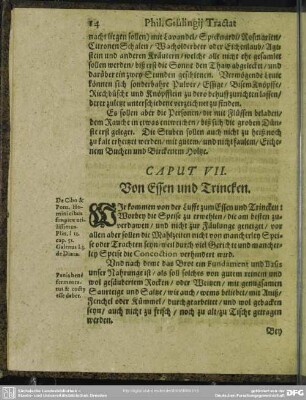Caput VII. Von Essen und Trincken