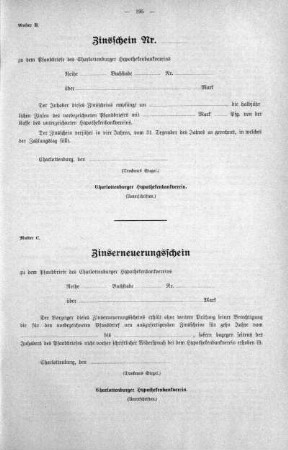Zinsschein, Zinserneuerungsschein No. 10. (107-116), 30. Juni 1915