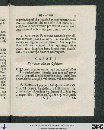 Caput I. Referuntur aliorum Opiniones.