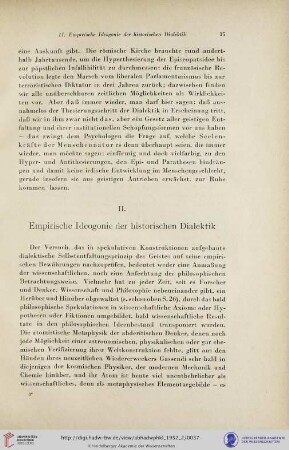 II. Empirische Ideogonie der historischen Dialektik