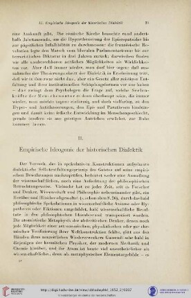 II. Empirische Ideogonie der historischen Dialektik