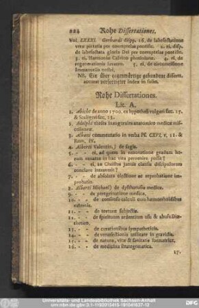 Rohe Dissertationes.