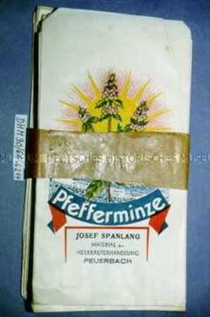 Tüten für Heilkräuter "Pfefferminze" mit Banderole