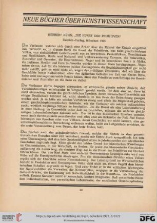 [Rezension von: Herbert Kühn, "Die Kunst der Primitiven"]