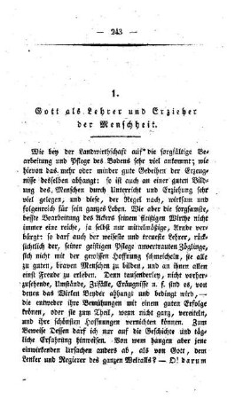Gott als Lehrer und Erzieher der Menschheit