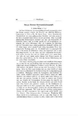 Oskar Jägers Gymnasialpädagogik