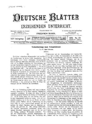 Volksbildung und Volksbildner : (Schluss)