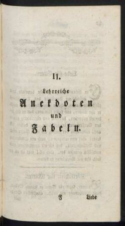 II. Lehrreiche Anekdoten und Fabeln