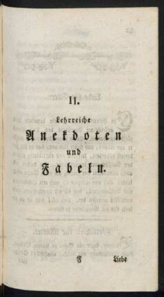 II. Lehrreiche Anekdoten und Fabeln