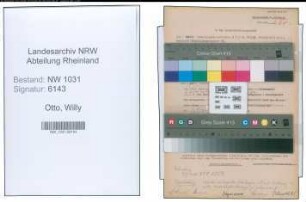 Entnazifizierung Willy Otto , geb. 13.02.1892 (Studienrat)