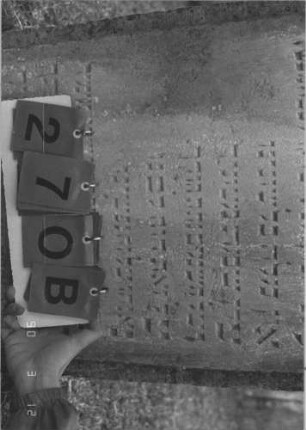 Grabstein 270 (Index: 99786816) Zustand: leicht eingesunken Maße HxBxT: 114x60x13 cm Besonderheit: kulturhistorisch wertvoll / künstl.-formale Gründe (Inschrift): Grabstein 270B