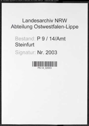 Sterberegister Standesamt Amt Steinfurt