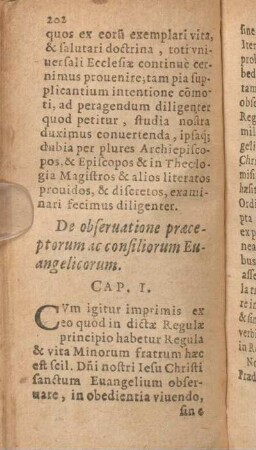 Cap. I. De obseruatione praeceptorum ac consiliorum Euangelicorum.