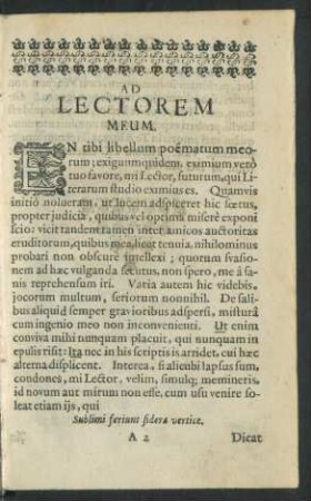 Ad Lectorem Meum.