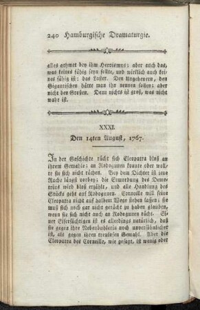 XXXI. Den 14ten August, 1767