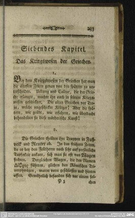 Siebendes Kapitel. Das Kriegswesen der Griechen