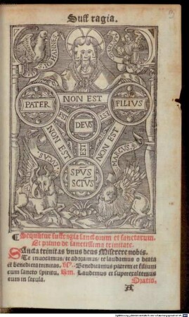 Suffragia sanctorum et sanctarum, et primo de sanctissima Trinitate